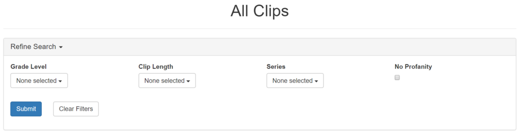 Browse Clips Filters Screenshot