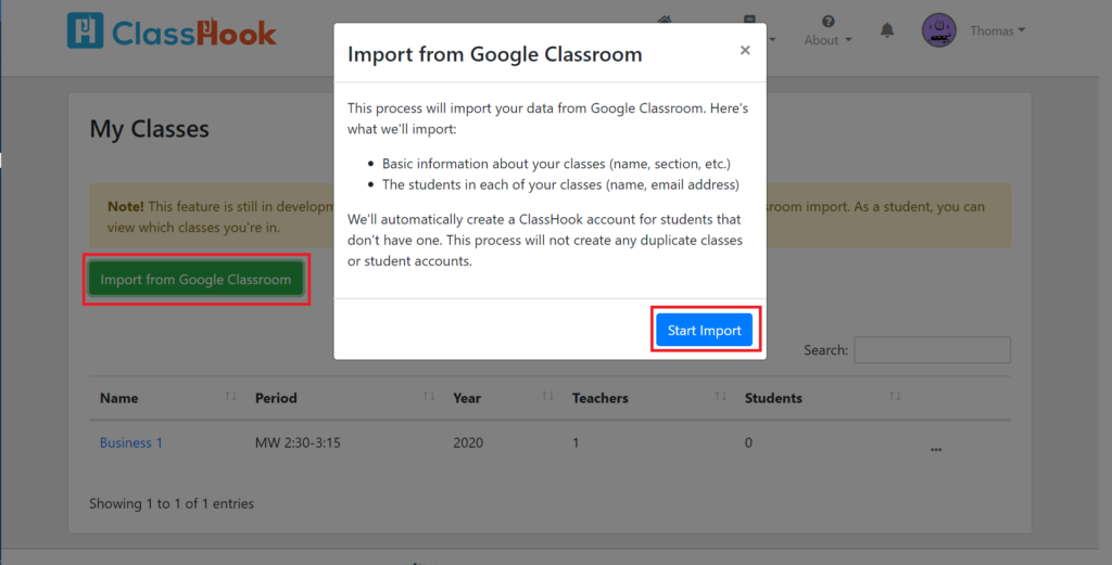 I imported my Google Classroom rosters. How do students get