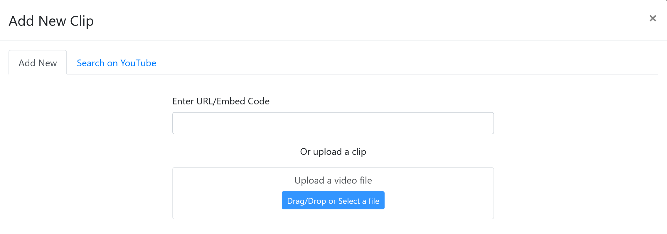 A form to add a Personal Clip on ClassHook.